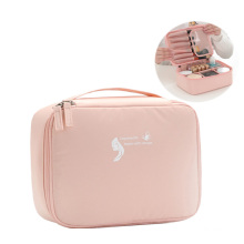 Factory Hot Sale Portable Travel Cosmetic Bag  Women Makeup Brush Storage  Bag Pink Make Up Organizer For Cosmetics